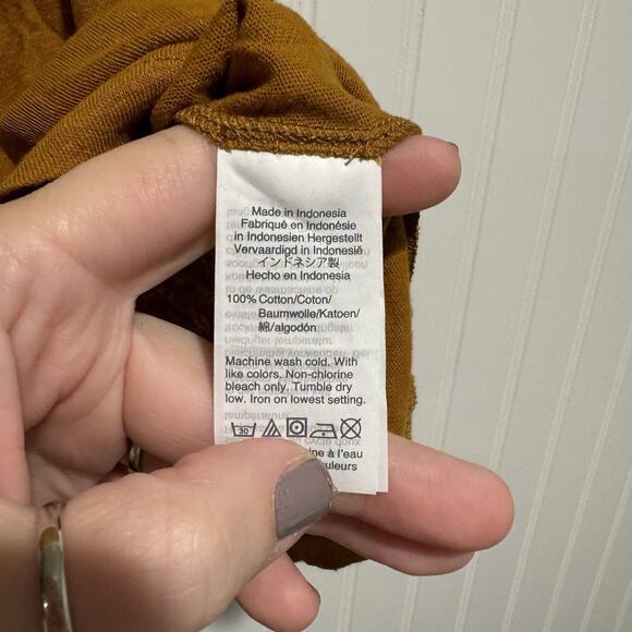 Madewell Flutter Sleeve Tee Antique Gold Cotton Size XL - Picture 5 of 6